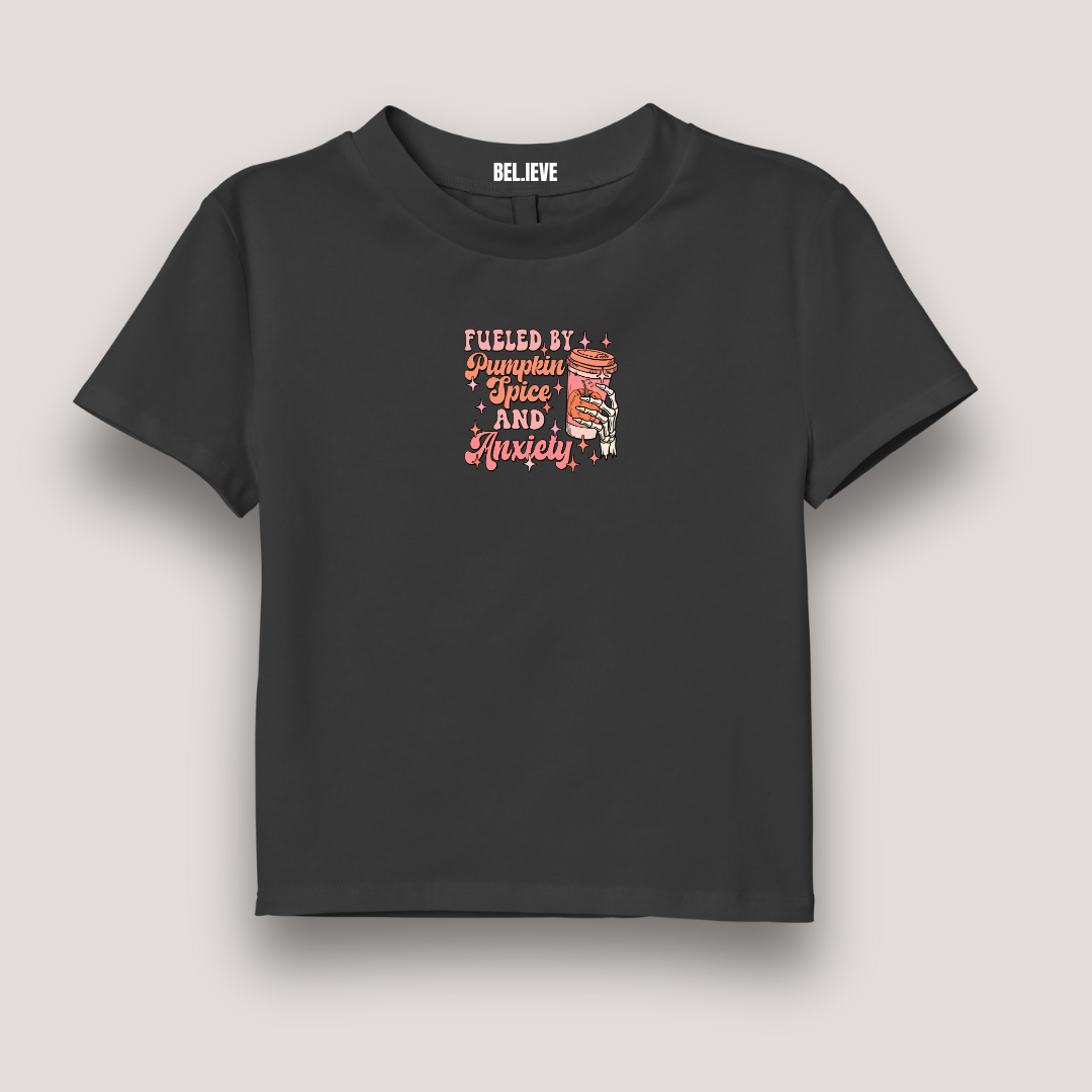 CROP SHIRT PUMPKIN SPICE & ANXIETY