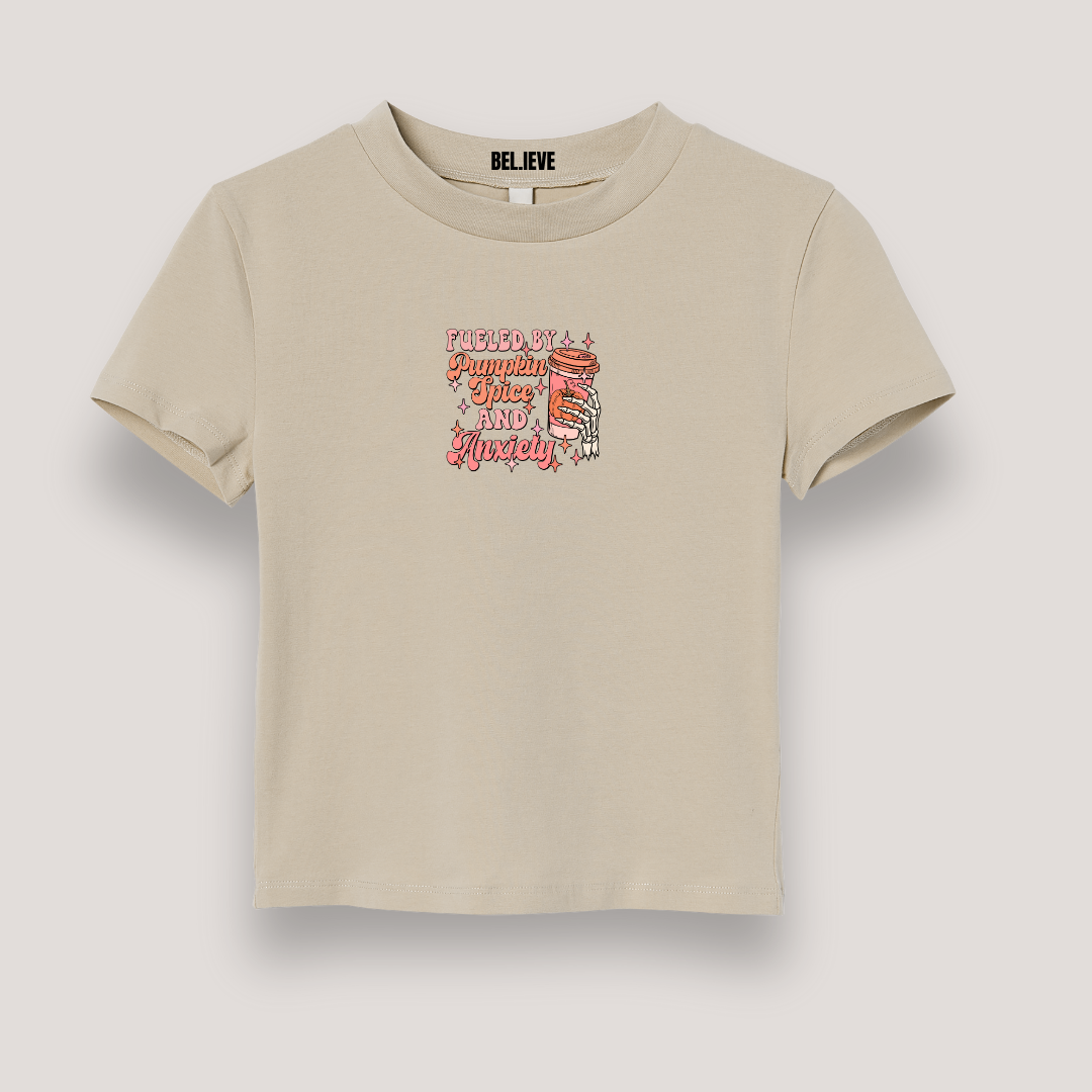 CROP SHIRT PUMPKIN SPICE & ANXIETY