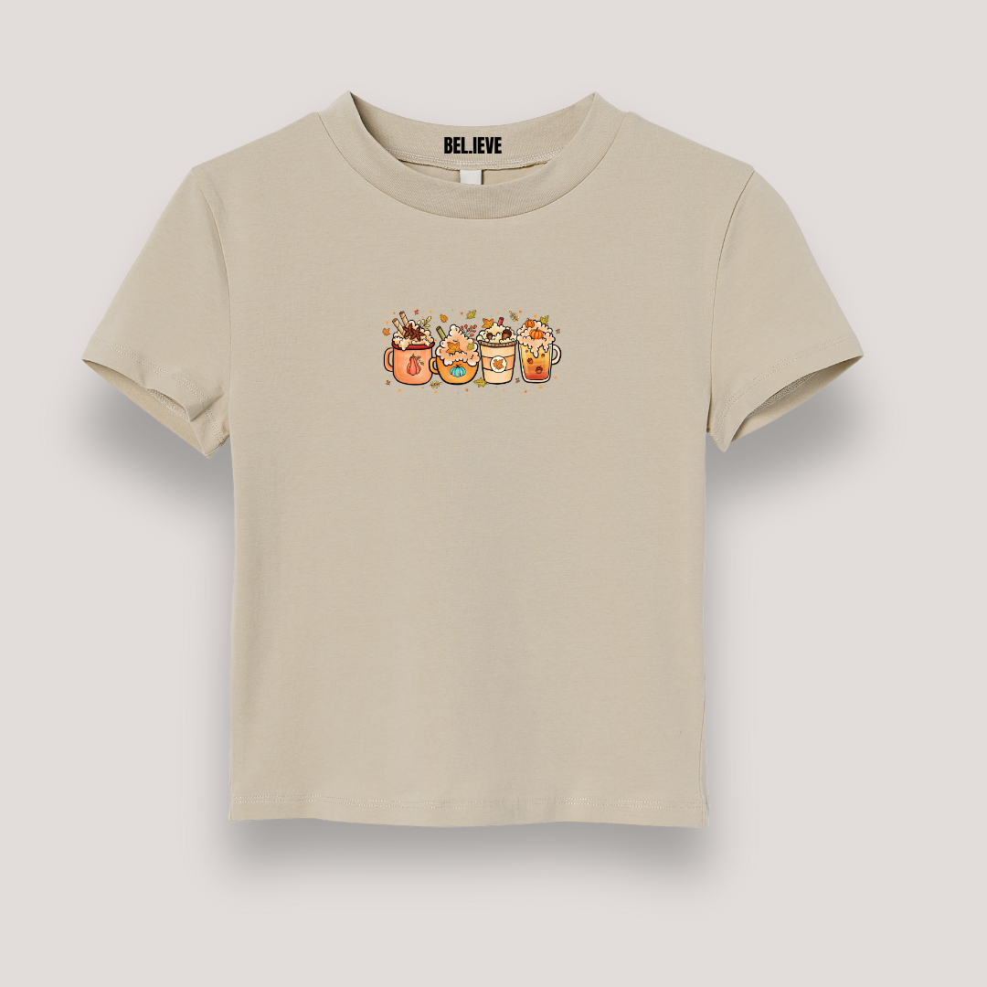 CROP SHIRT PUMPKIN SPICE LATTES