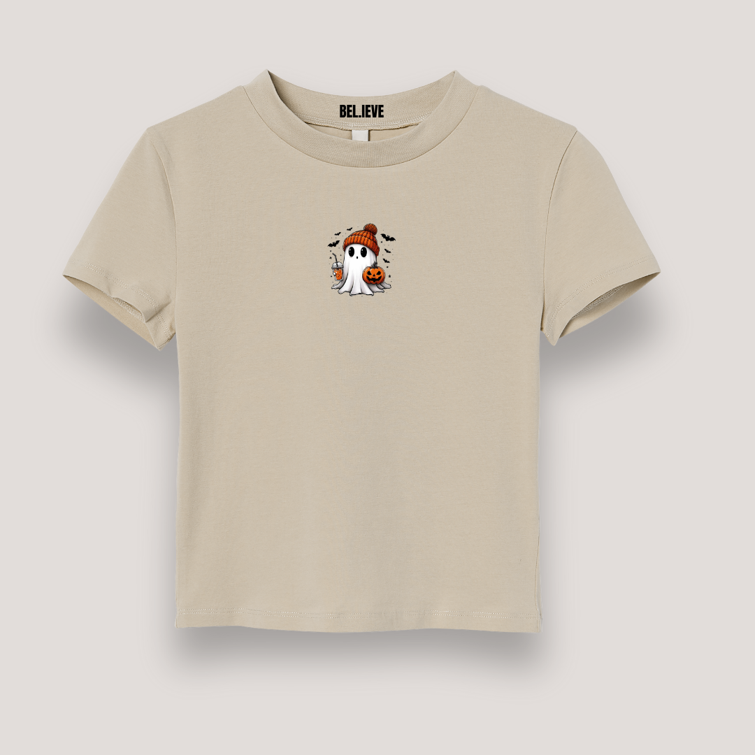 CROP SHIRT PUMPKIN GHOST