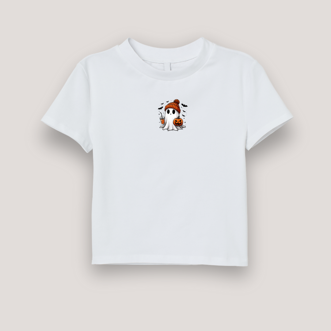 CROP SHIRT PUMPKIN GHOST