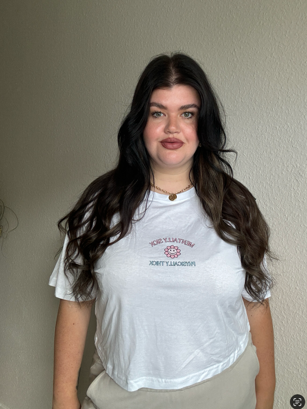CROP SHIRT MENTALLY SICK PHYSICALLY THICK