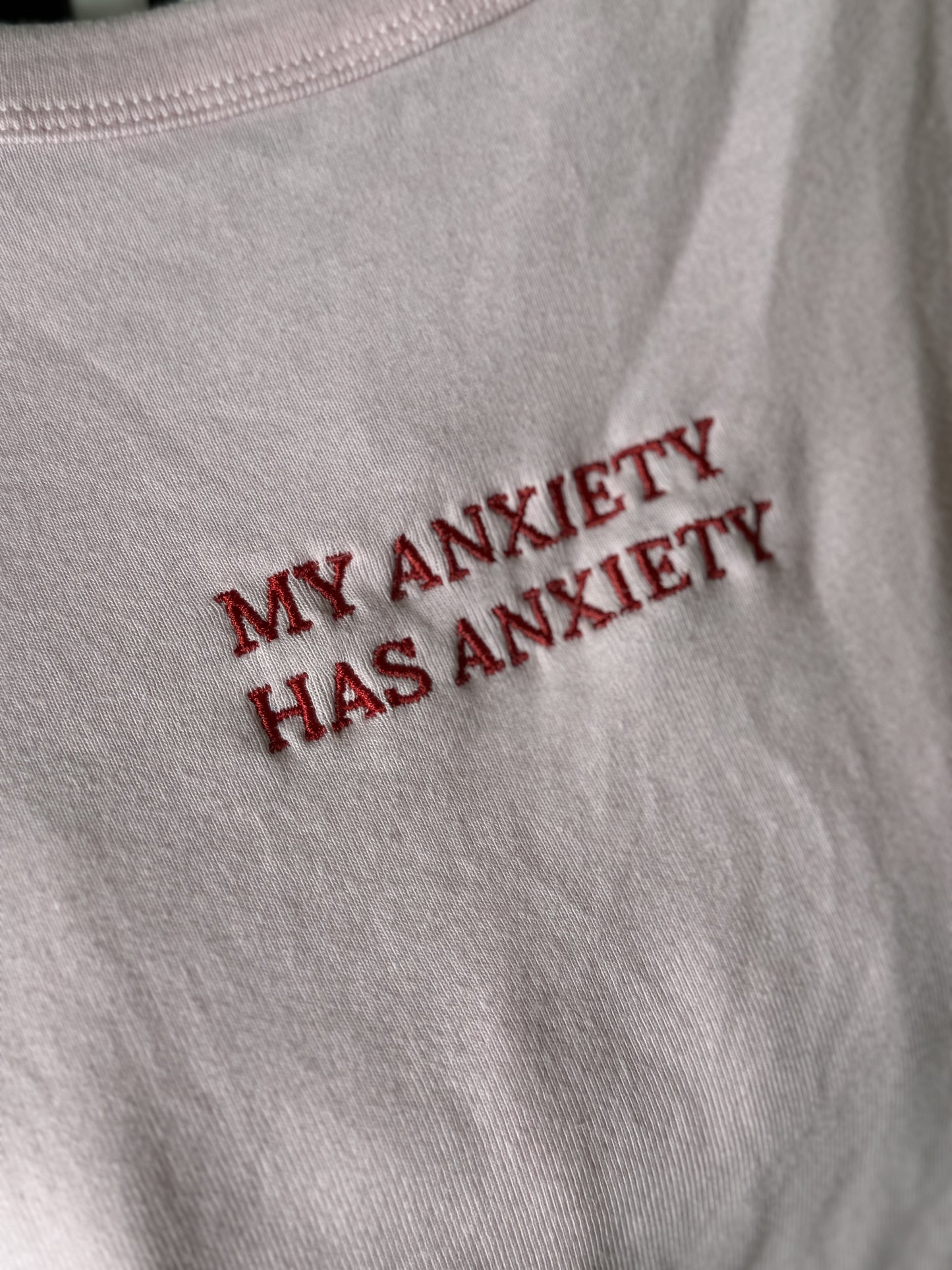My Anxiety has Anxiety Embroidered Women’s micro-rib tank top