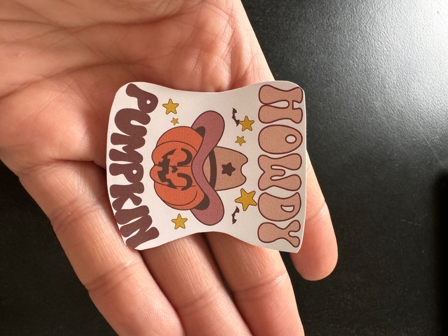 HOWDY PUMPKIN HALLOWEEN STICKER
