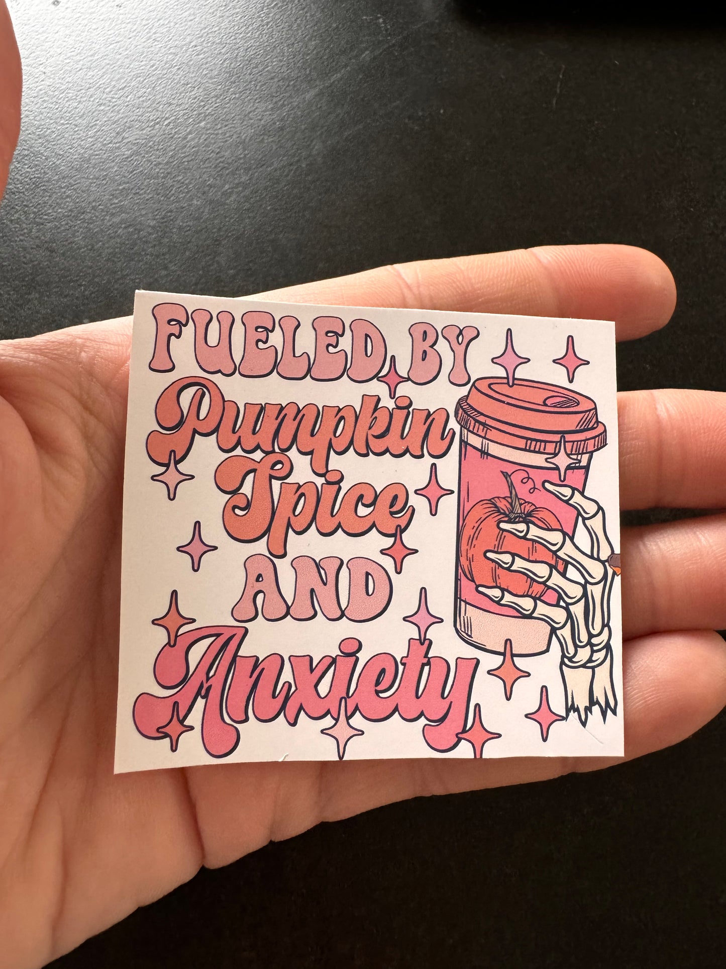 PUMPKIN SPICE & ANXIETY HALLOWEEN STICKER