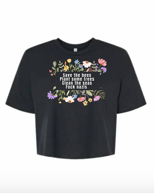 Save the bees crop shirt