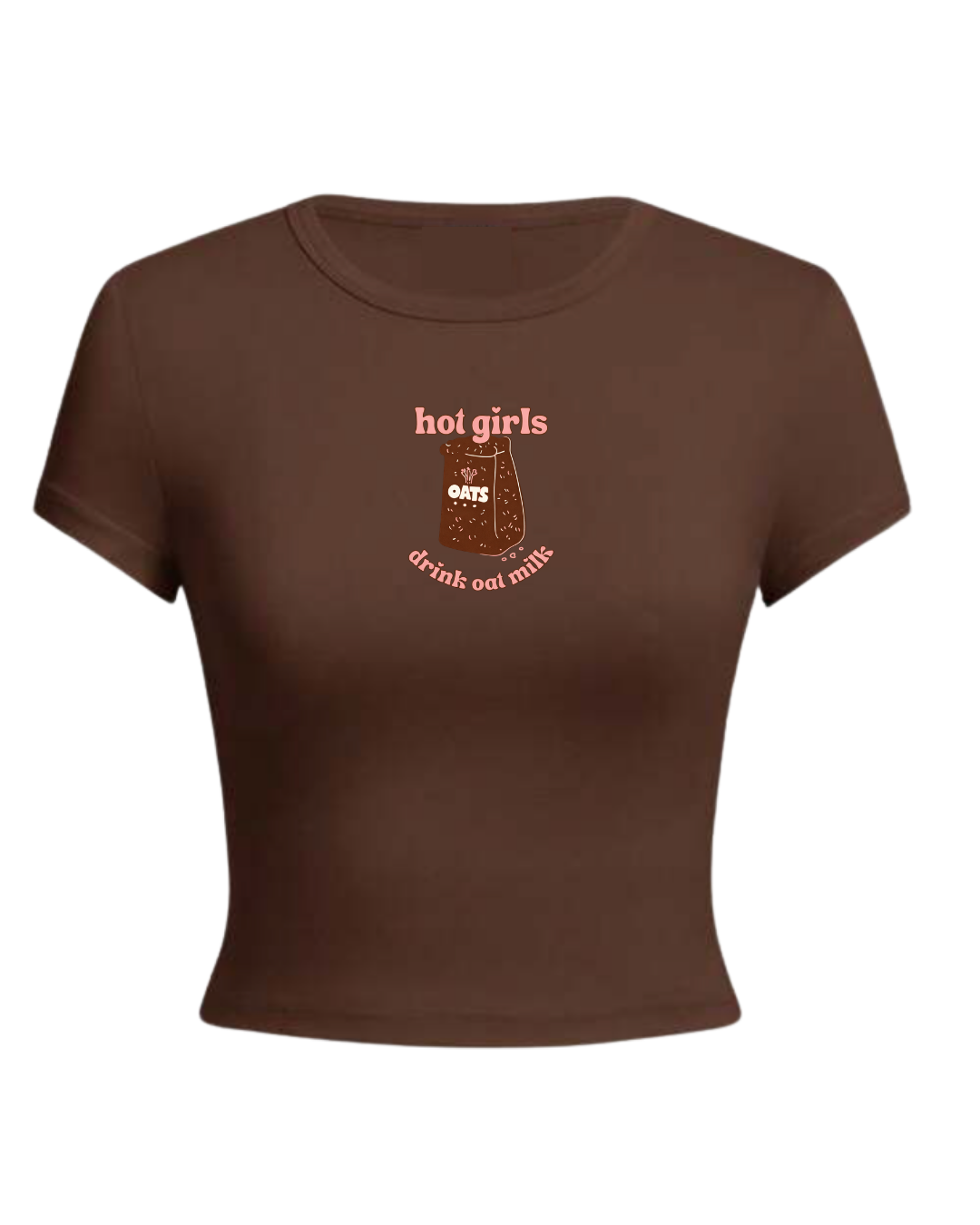 Hot girls drink oat milk crop shirts