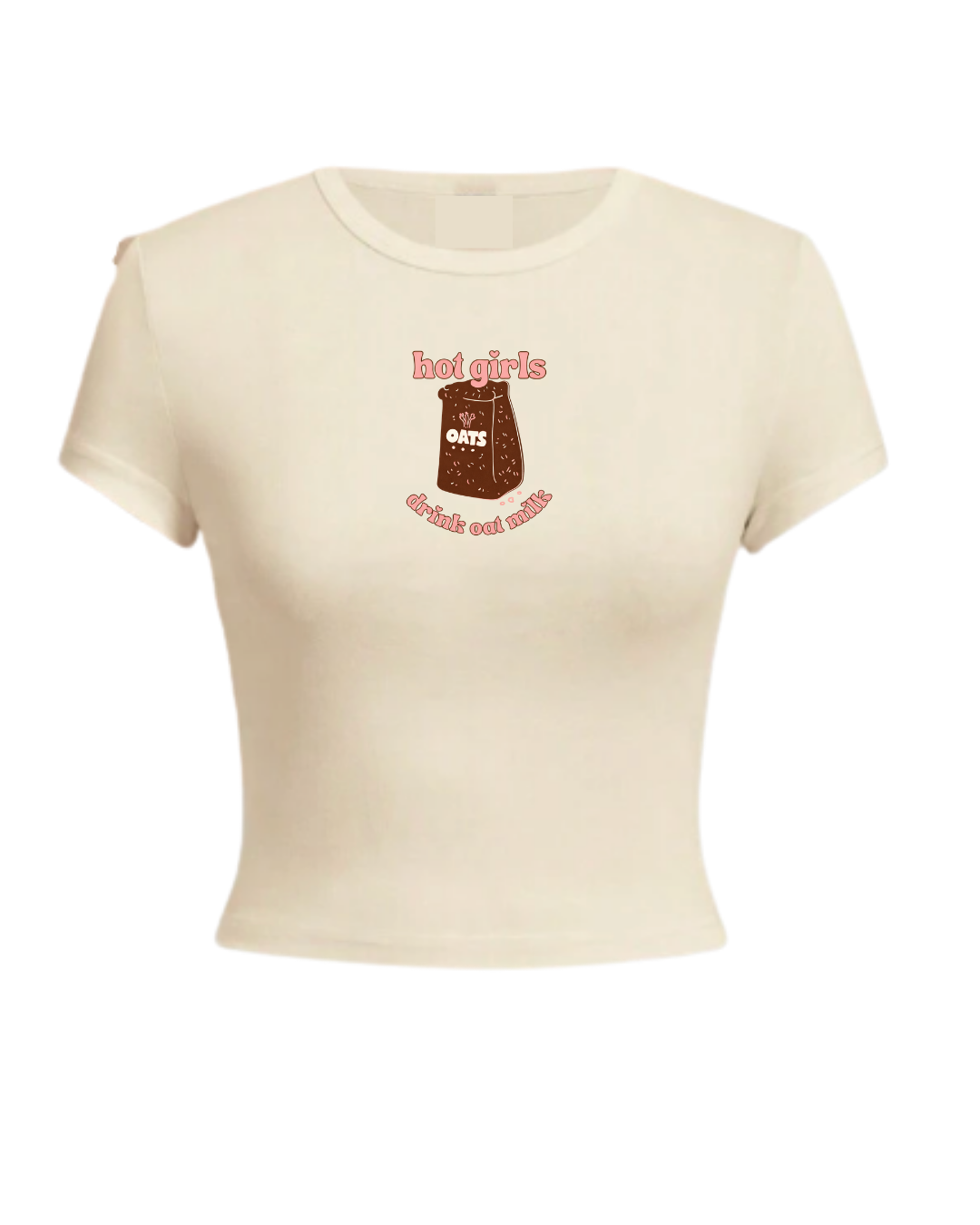 Hot girls drink oat milk crop shirts