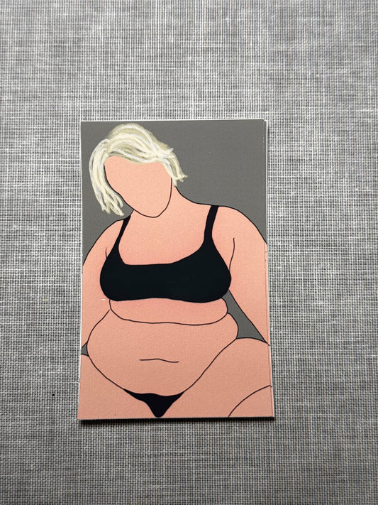 Big Belly White Girl Sticker