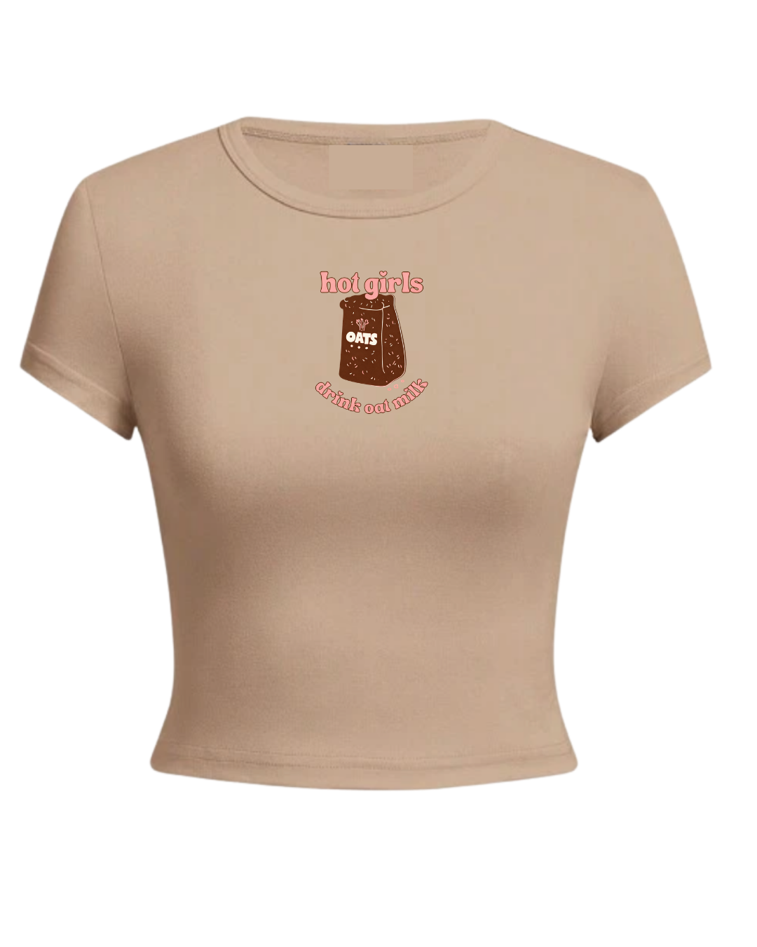 Hot girls drink oat milk crop shirts