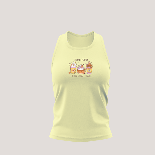 Ladies Tank Top Hocus Pocus I need coffee to focus