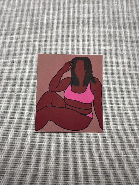 Black Thick Girl Sticker