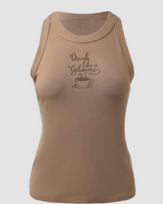 Drink like a Gilmore Ribbed Tank Top