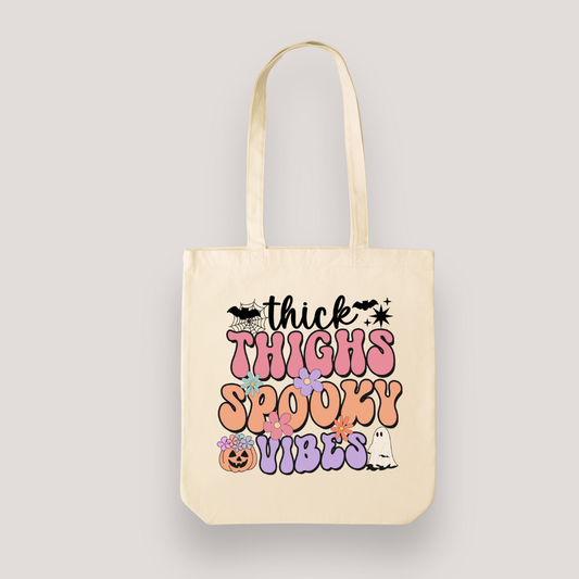 THICK THIGHS SPOOKY VIBES TOTE BAG