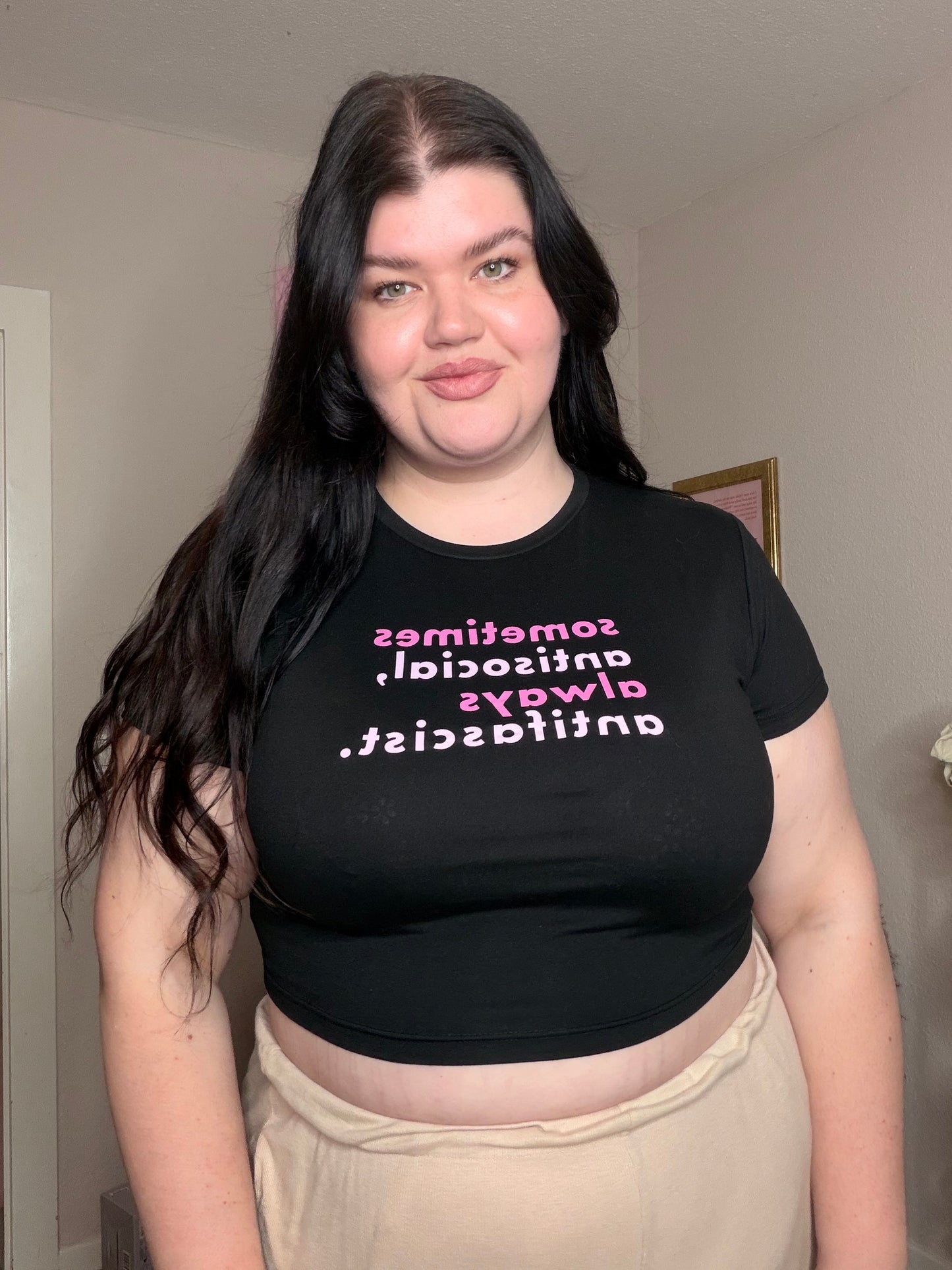 sometimes antisocial Crop Shirt