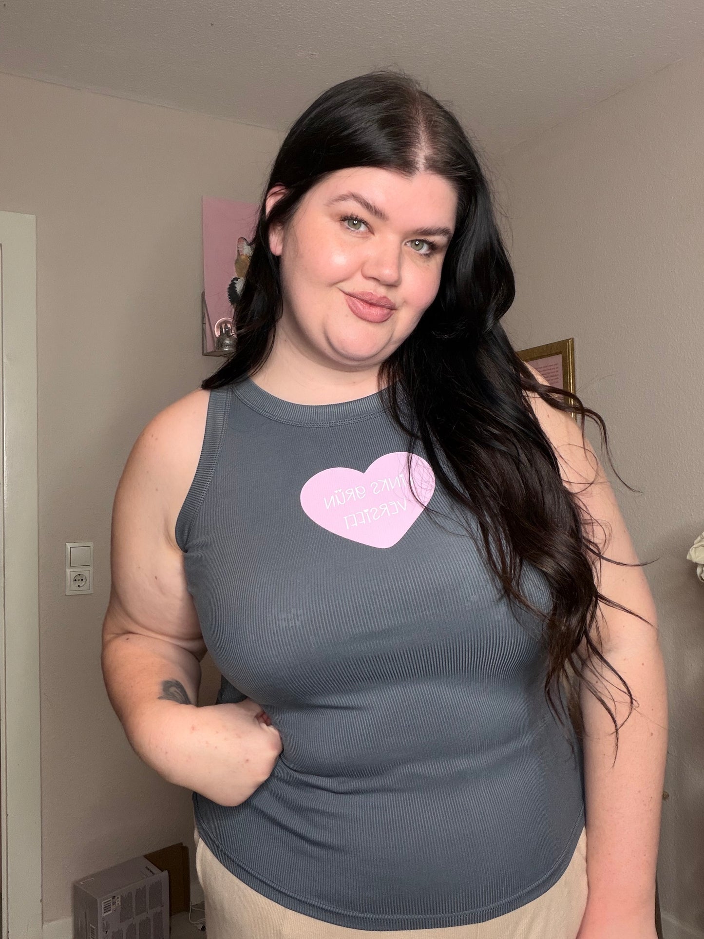 Links-grün versifft Tank Top