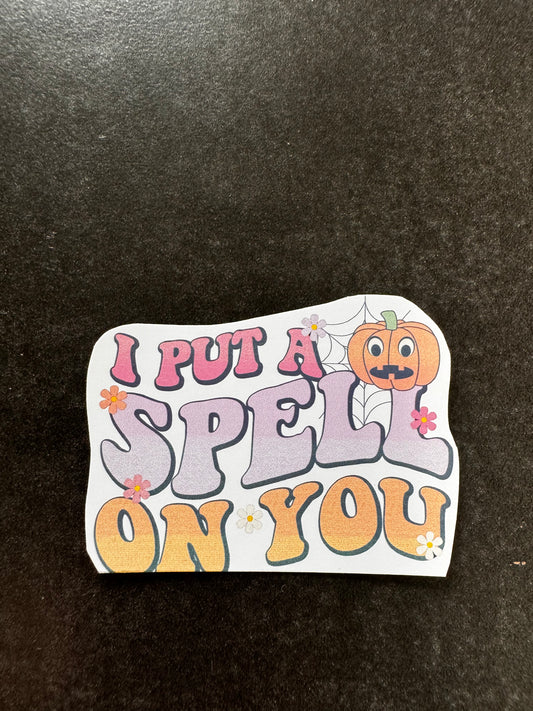 I PUT A SPELL ON YOU HALLOWEEN STICKER