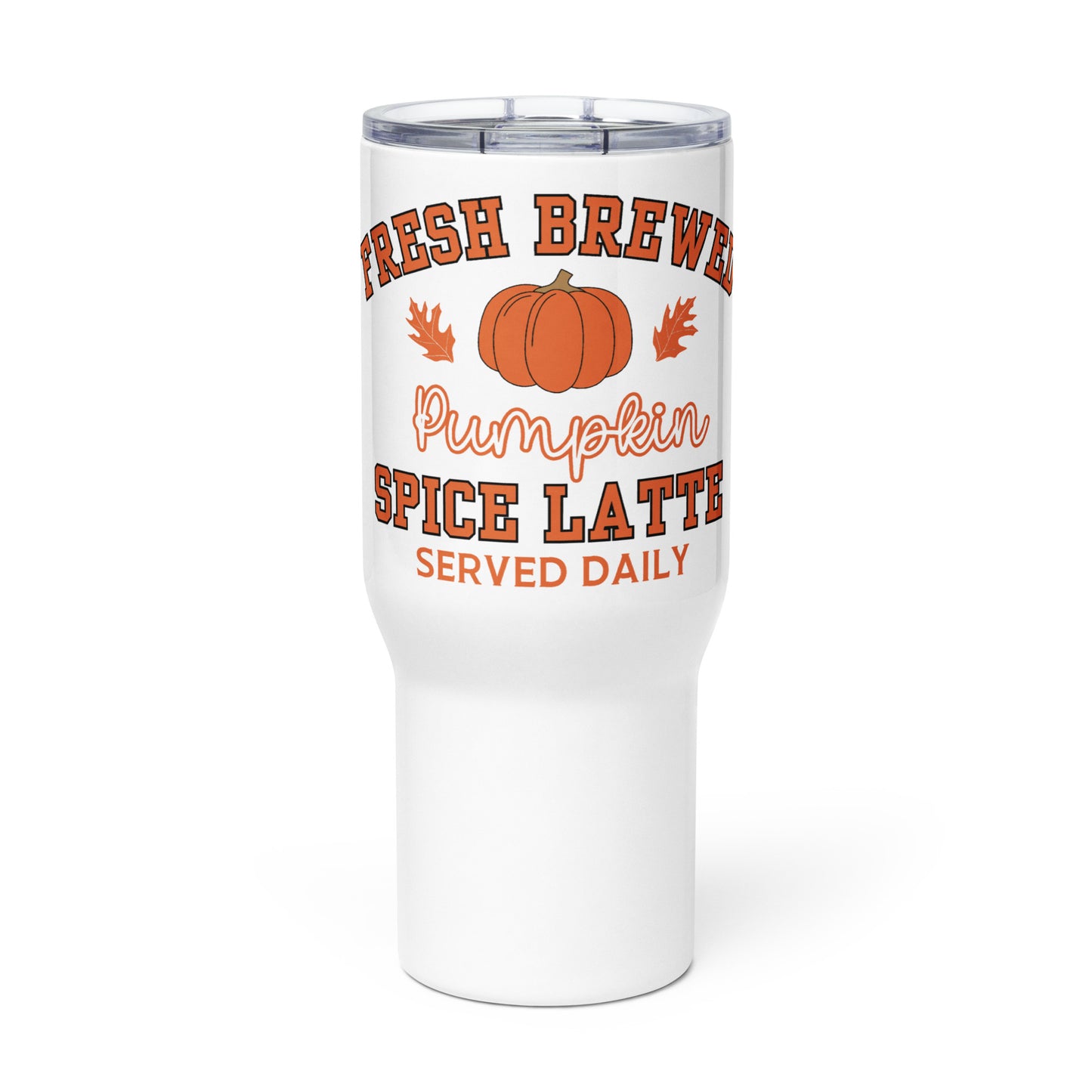 Travel mug with a handle