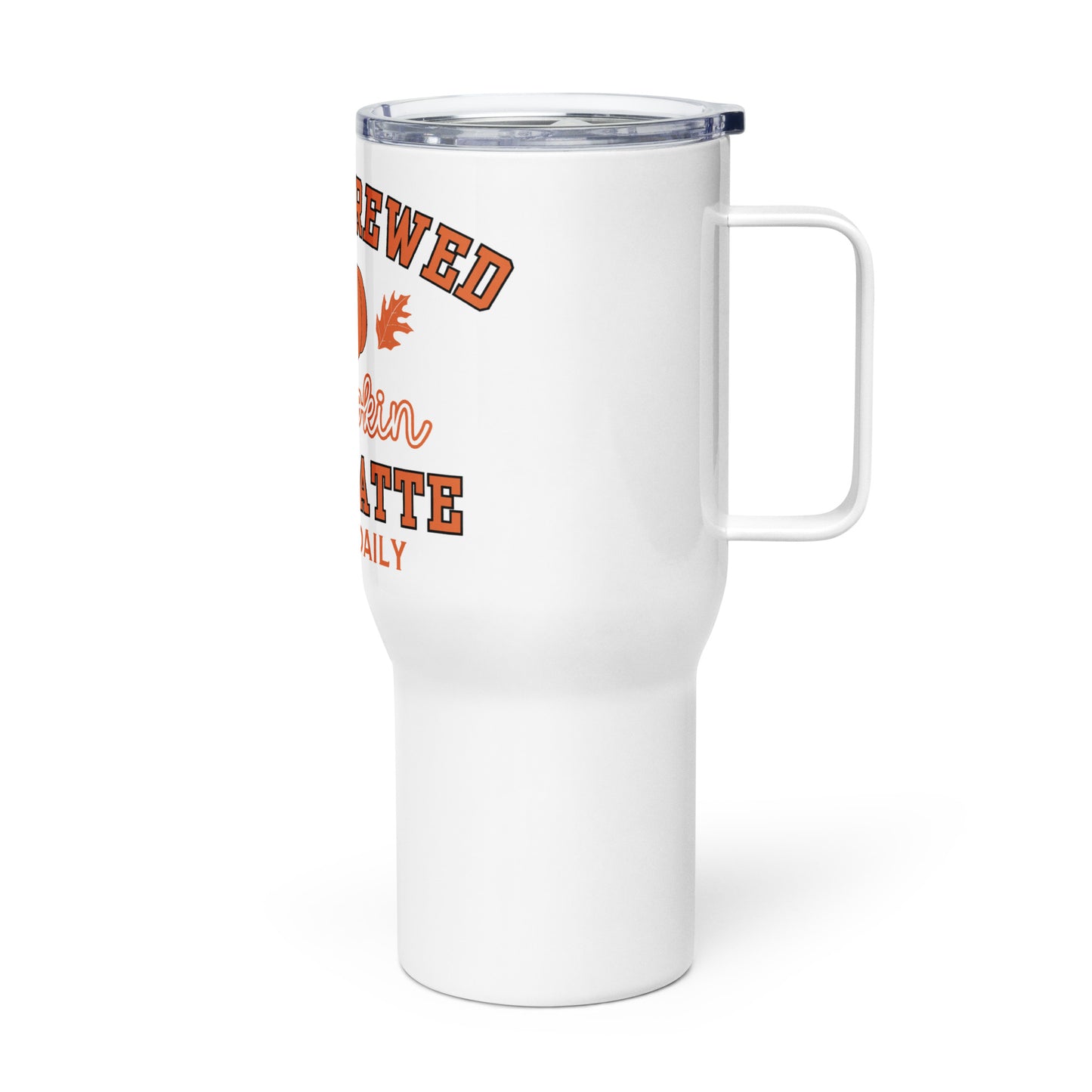 Travel mug with a handle