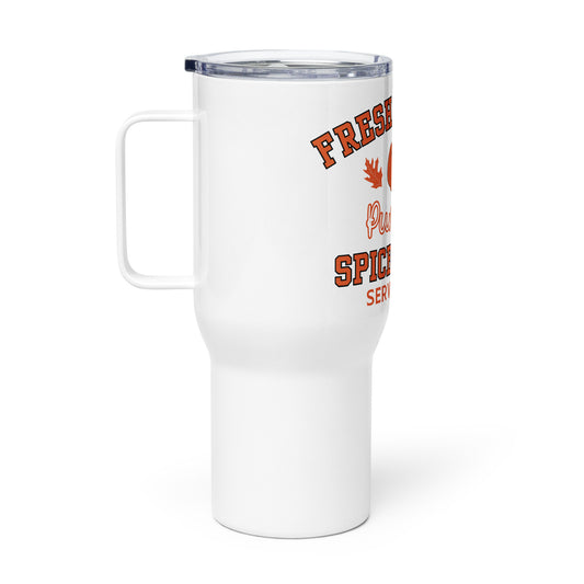 Travel mug with a handle