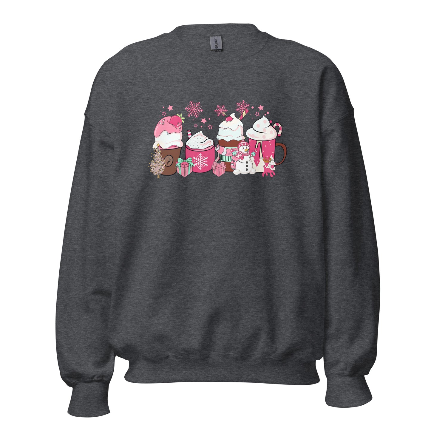 Pink Christmas Drinks Unisex Sweatshirt