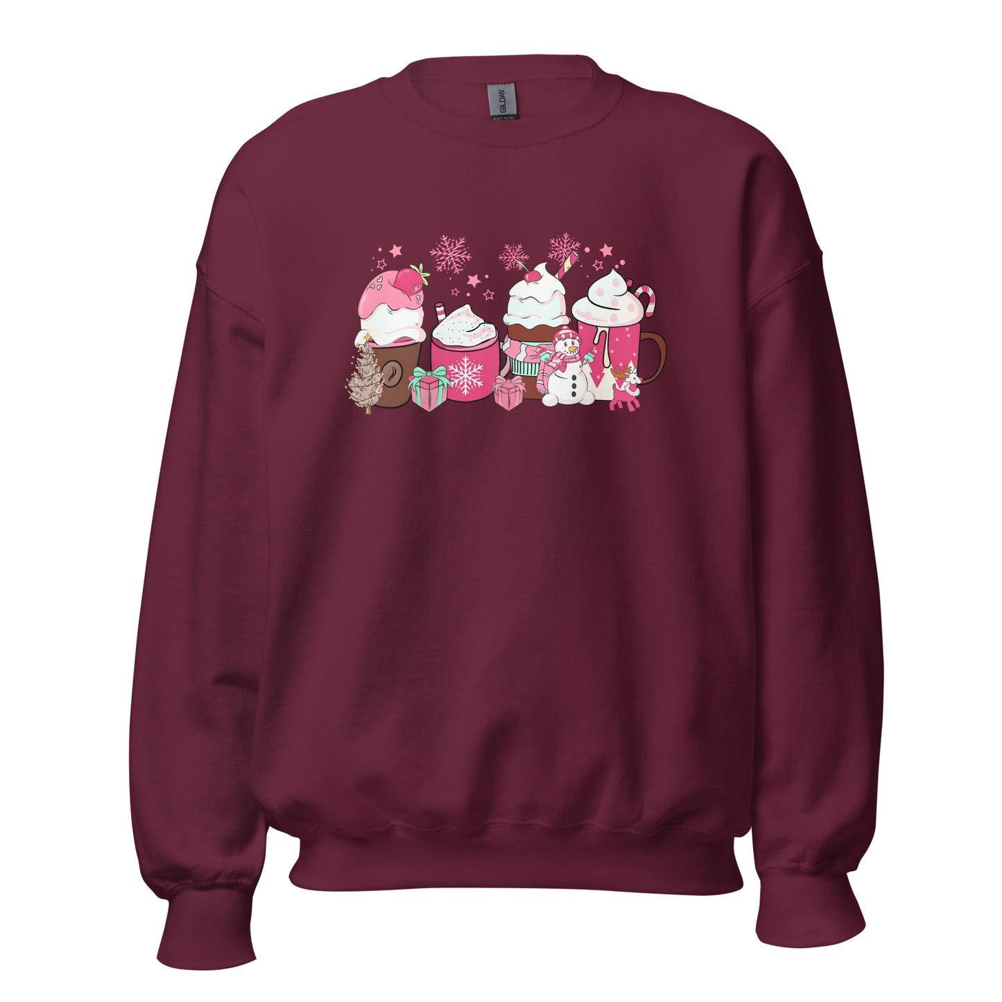Pink Christmas Drinks Unisex Sweatshirt