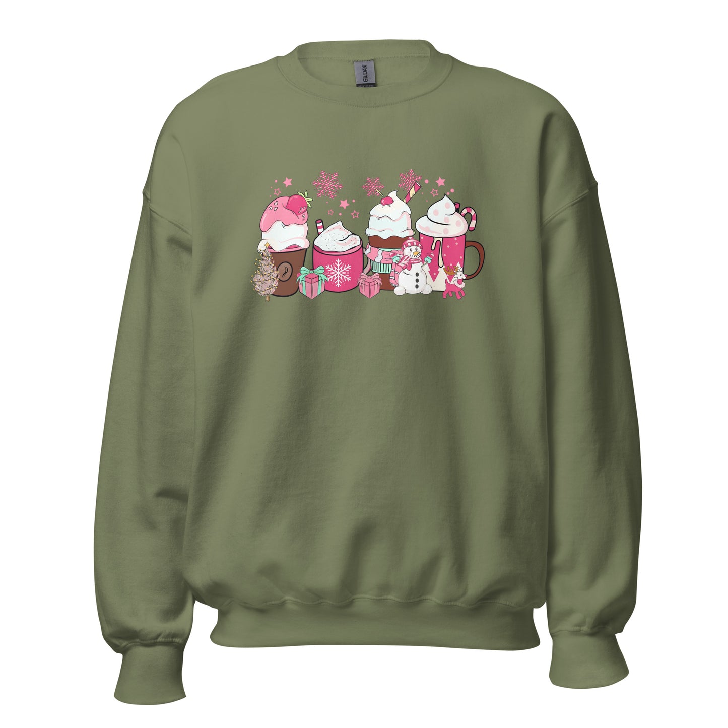 Pink Christmas Drinks Unisex Sweatshirt