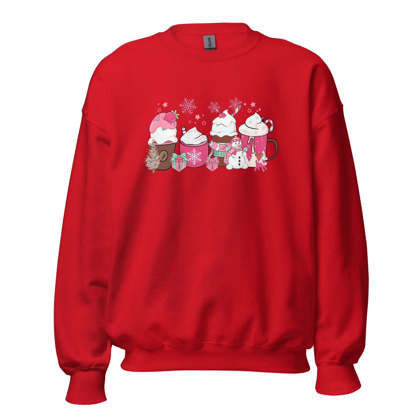 Pink Christmas Drinks Unisex Sweatshirt