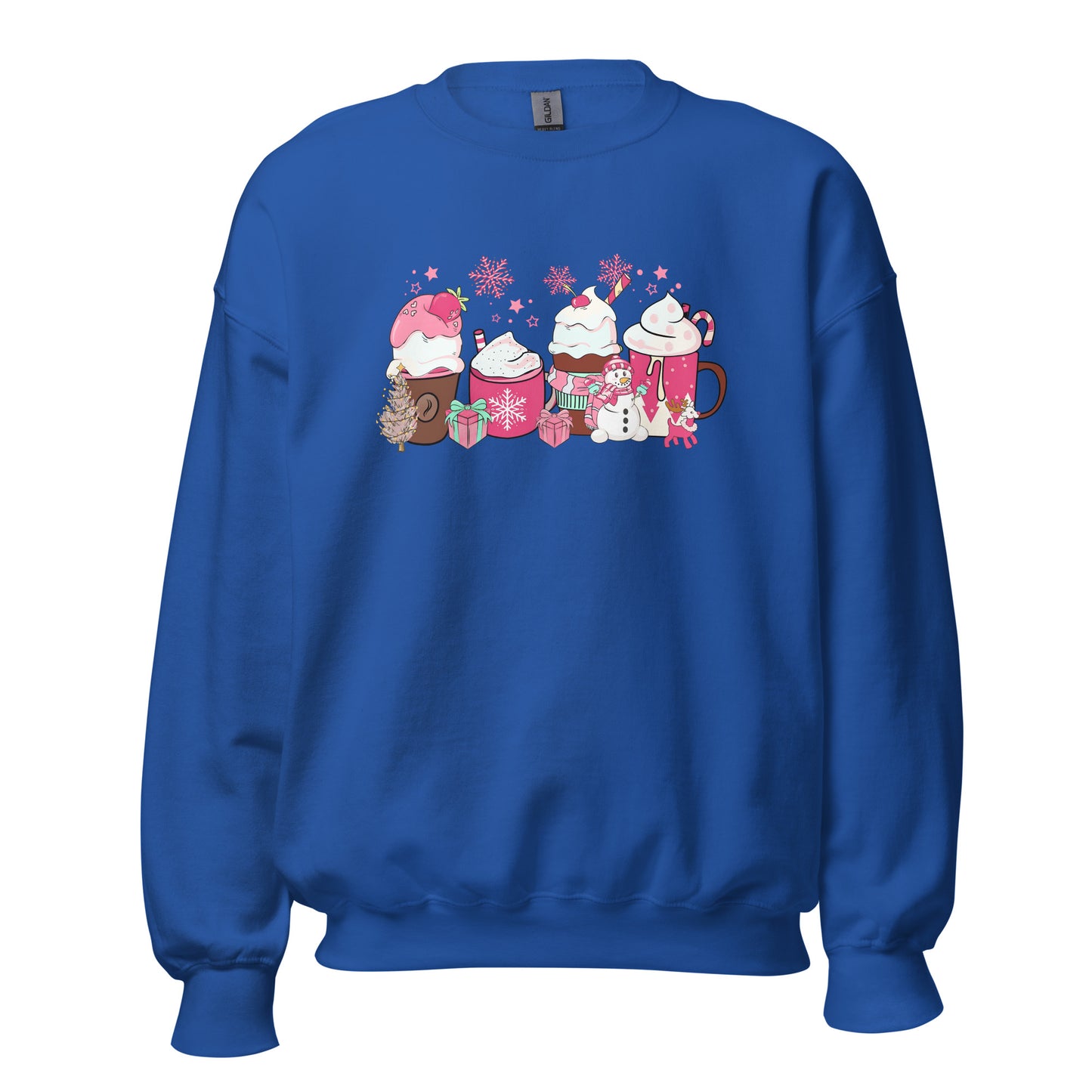 Pink Christmas Drinks Unisex Sweatshirt