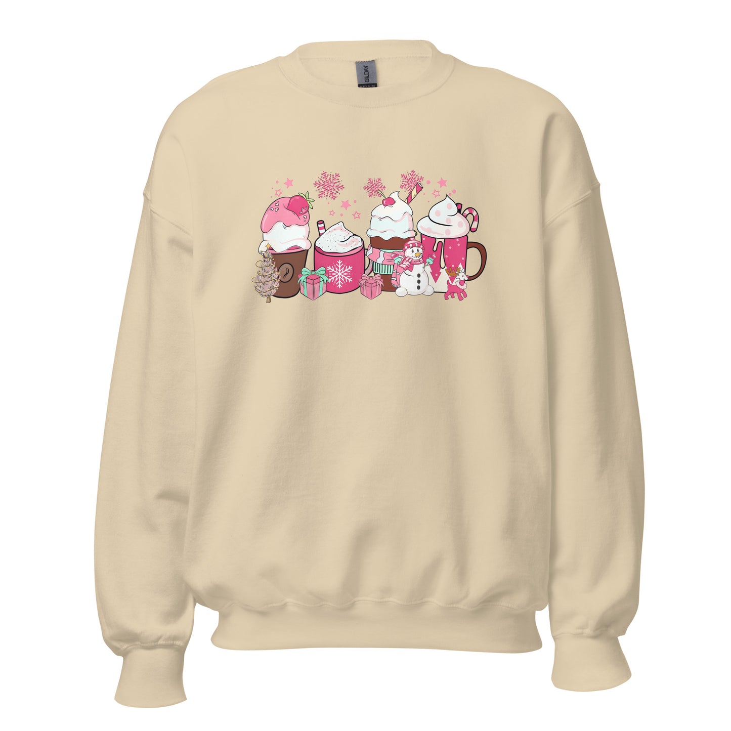 Pink Christmas Drinks Unisex Sweatshirt