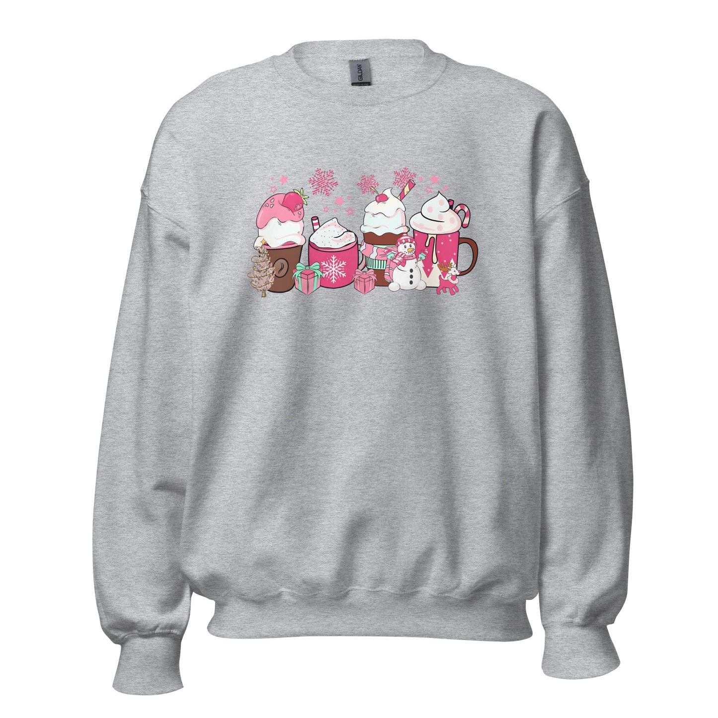 Pink Christmas Drinks Unisex Sweatshirt