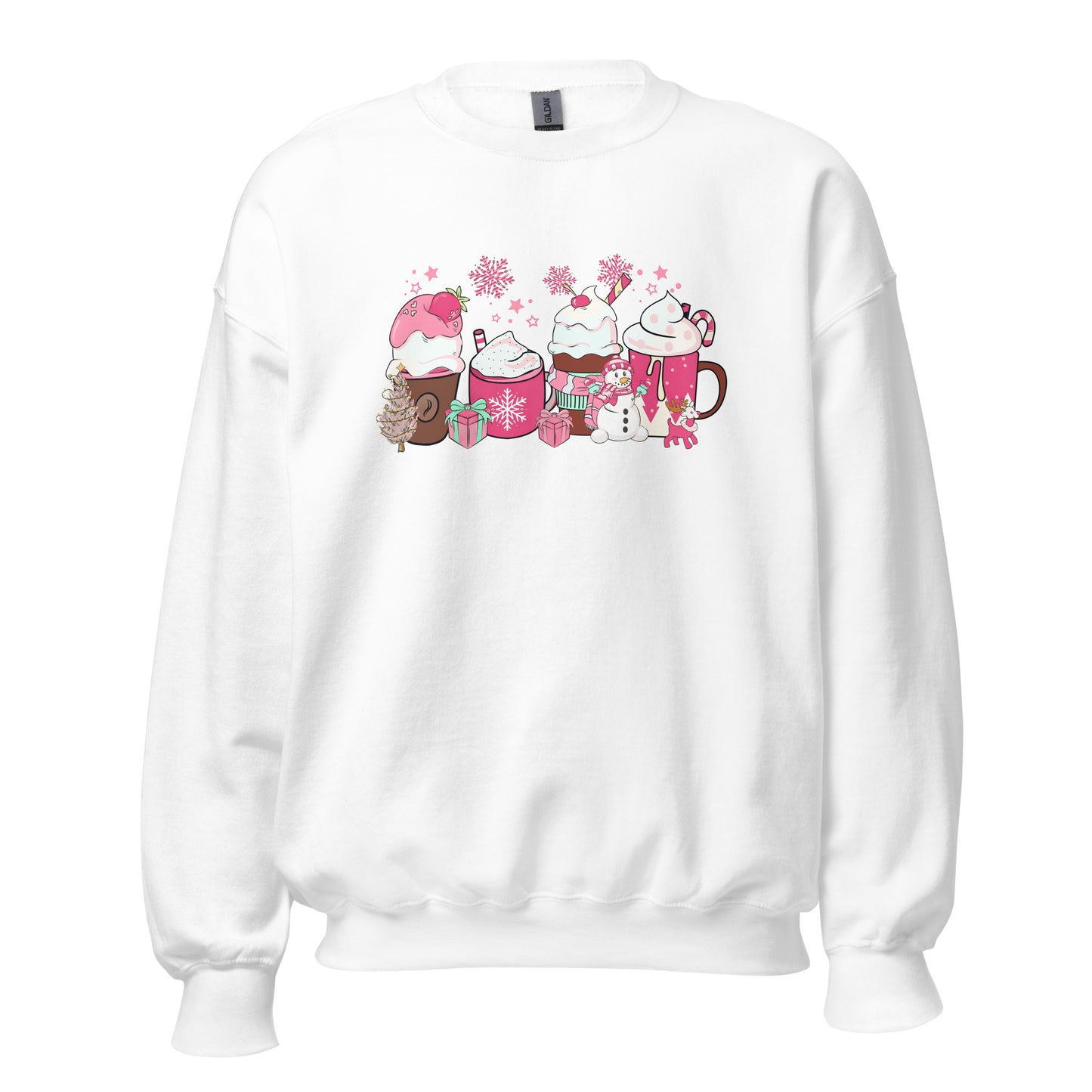 Pink Christmas Drinks Unisex Sweatshirt